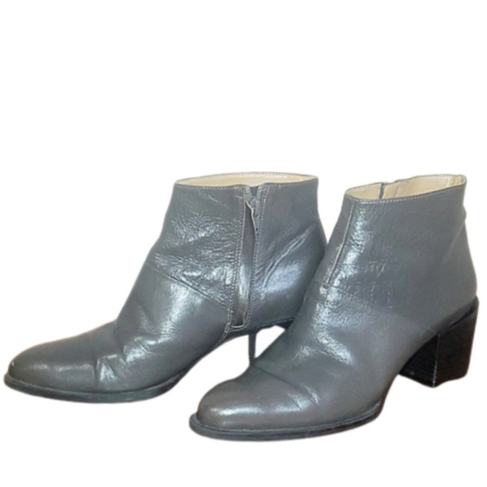 Nine West Gray Leather Ankle Boots